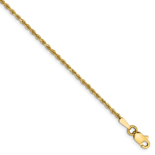 14K Yellow Gold 1.5mm Diamond Cut Rope Bracelet Anklet Choker Necklace Pendant Chain