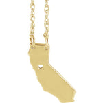 Załaduj obraz do przeglądarki galerii, 14k Gold 10k Gold Silver California State Heart Personalized City Necklace
