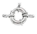 Indlæs billede til gallerivisning 14K Yellow or 14K White Gold Large Jumbo Super Spring Clasp 16mm 18mm 20mm with End Tabs Jewelry Findings
