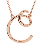 Afbeelding in Gallery-weergave laden, 14k Gold or Sterling Silver Script Letter C Initial Alphabet Necklace
