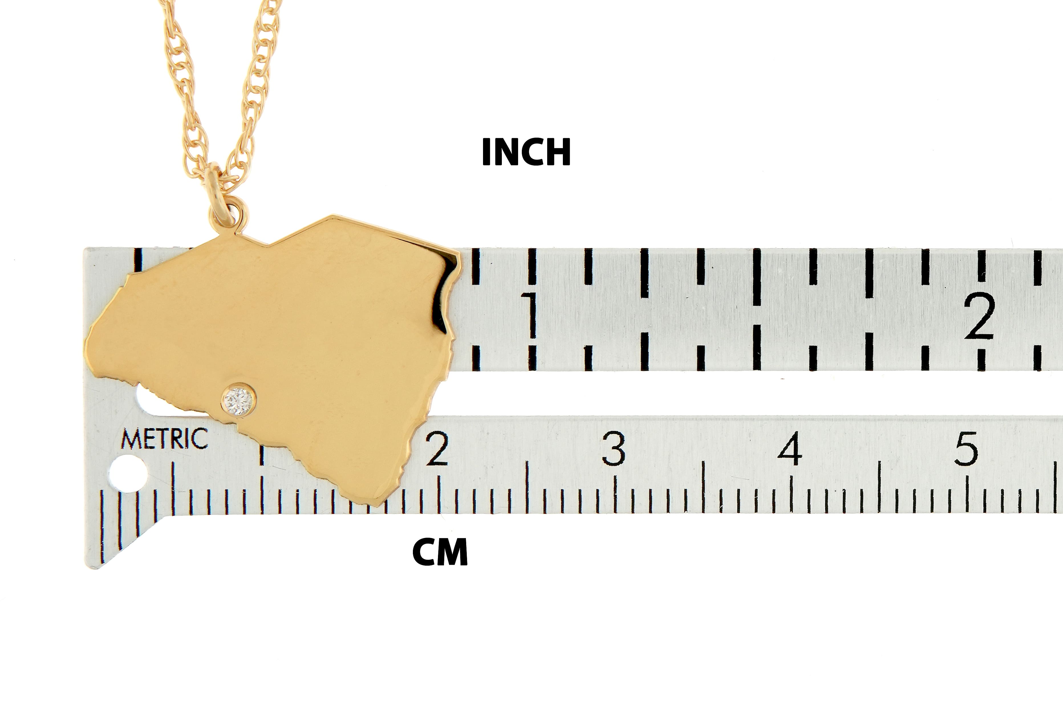 14k Gold 10k Gold Silver South Carolina SC State Map Diamond Personalized City Necklace