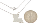 Load image into Gallery viewer, 14k Gold 10k Gold Silver Louisiana State Heart Personalized City Necklace
