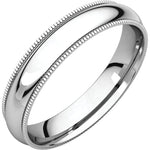Carica l&#39;immagine nel visualizzatore di Gallery, 14K White Gold 4mm Milgrain Wedding Ring Band Comfort Fit
