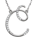 Load image into Gallery viewer, 14K Yellow Rose White Gold Diamond Letter C Initial Alphabet Necklace Custom Made To Order
