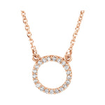 Load image into Gallery viewer, 14k Yellow White Rose Gold 1/10 CTW Diamond Circle Necklace

