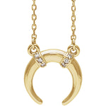 Φόρτωση εικόνας στο εργαλείο προβολής Συλλογής, Platinum or 14k Gold or Sterling Silver .03 CTW Diamond Crescent Moon Necklace
