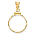 Charger l&#39;image dans la galerie, 14K Yellow Gold for 15.5mm Coins or Mexican 2.5 Pesos Coin Holder Screw Top Bezel Pendant
