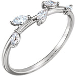Afbeelding in Gallery-weergave laden, Platinum 14k Yellow Rose White Gold Silver 1/3 CTW Diamond Leaf Vine Ring Stackable
