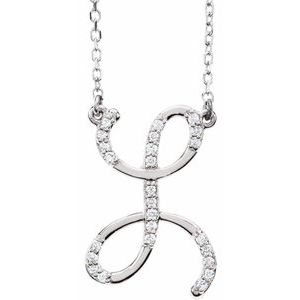 14K Yellow Rose White Gold Diamond Letter L Initial Alphabet Necklace Custom Made To Order