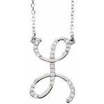 Load image into Gallery viewer, 14K Yellow Rose White Gold Diamond Letter L Initial Alphabet Necklace Custom Made To Order
