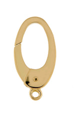 Indlæs billede til gallerivisning 18k Yellow Gold or 18k White Gold 16.5x9.25mm OD Triggerless Lobster Clasp Ring Pendant Hangers Charm Bails Bracelet Jewelry Findings
