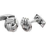 Afbeelding in Gallery-weergave laden, 14k Yellow or White Gold 15mm Knot Cufflinks Cuff Links
