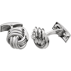 14k Yellow or White Gold 15mm Knot Cufflinks Cuff Links