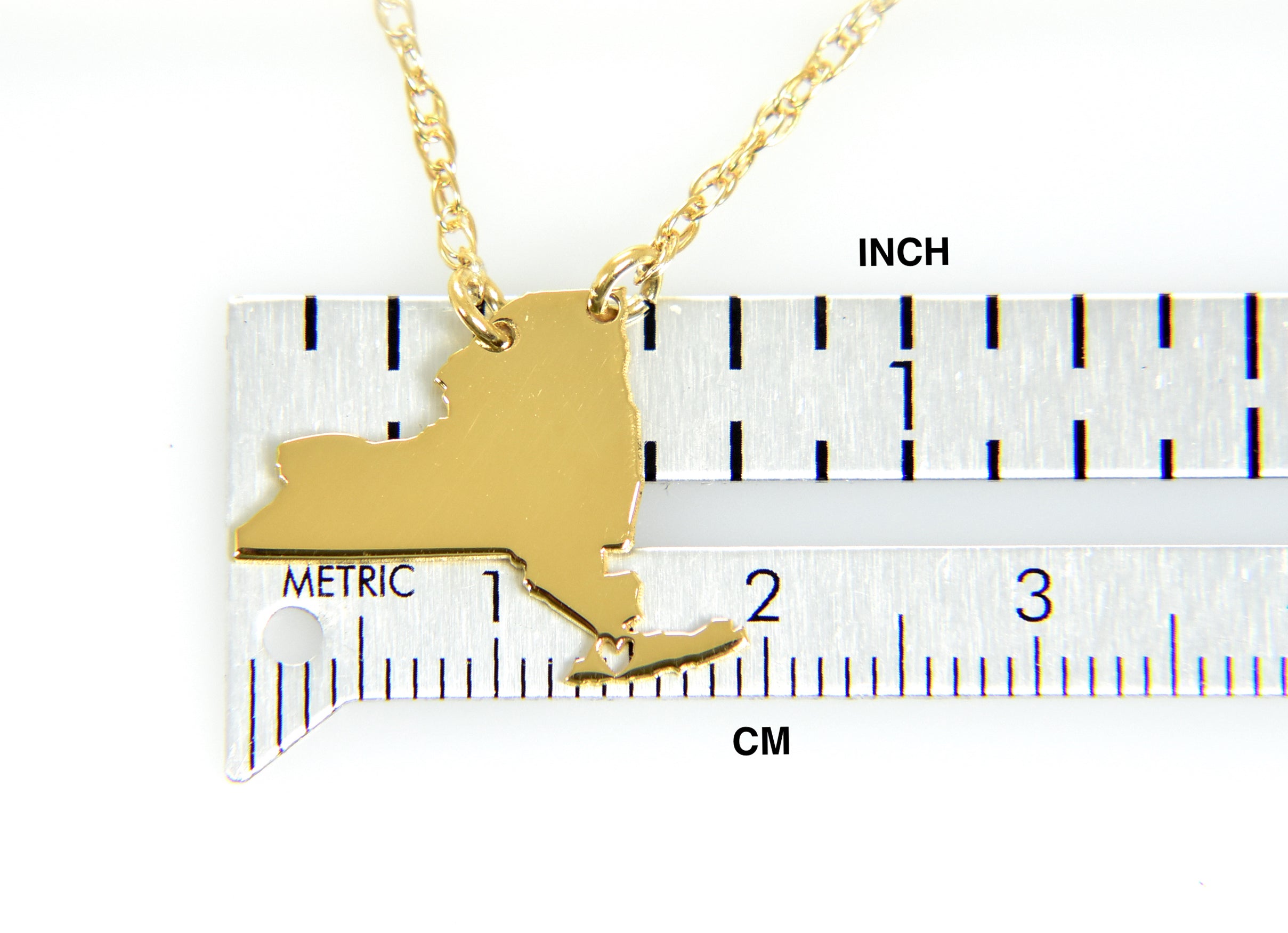 14k Gold 10k Gold Silver New York State Heart Personalized City Necklace