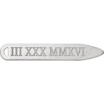 Load image into Gallery viewer, 14k 10k Yellow Rose White Gold or Sterling Silver Collar Stays Personalized Engraved Roman Numerals Date
