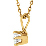 Φόρτωση εικόνας στο εργαλείο προβολής Συλλογής, 14k Yellow Gold 1/4 CTW Diamond Solitaire Necklace 18 inch
