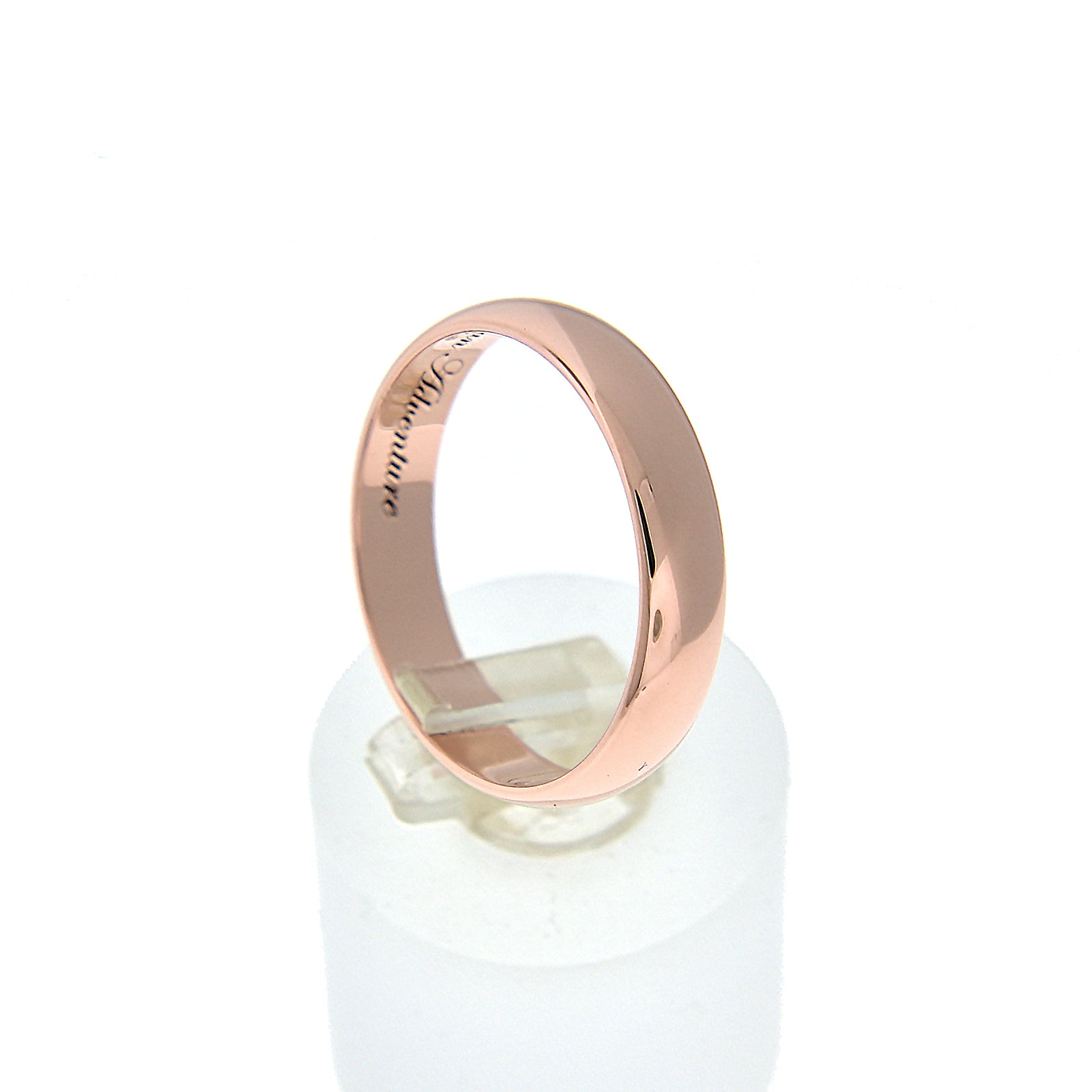 14k Rose Gold 4mm Classic Wedding Band Ring Half Round Light