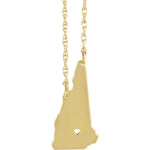 Загрузить изображение в средство просмотра галереи, 14k Gold 10k Gold Silver New Hampshire State Heart Personalized City Necklace
