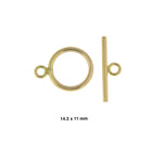 將圖片載入圖庫檢視器 14k Yellow Gold Toggle Clasp Set for Bracelet Anklet Choker Necklace Jewelry Parts Findings
