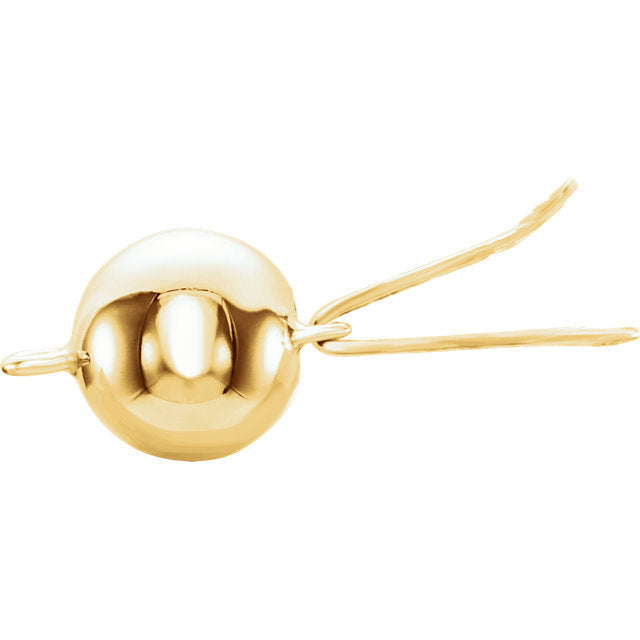 14K Yellow White Gold Rose Gold Polished Single Strand Ball Bead Clasp 8mm OD Outside Diameter Jewelry Findings
