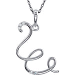 Load image into Gallery viewer, 14k Gold or Sterling Silver .03 CTW Diamond Script Letter W Initial Necklace
