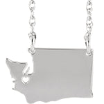 Load image into Gallery viewer, 14k Gold 10k Gold Silver Washington State Heart Personalized City Necklace
