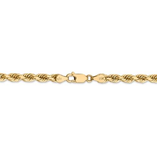 14k Yellow Gold 4.5mm Diamond Cut Rope Bracelet Anklet Choker Necklace Pendant Chain