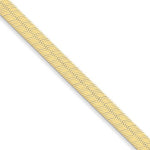 Carregar imagem no visualizador da galeria, 14k Yellow Gold 6.5mm Silky Herringbone Bracelet Anklet Choker Necklace Pendant Chain
