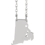 Загрузить изображение в средство просмотра галереи, 14k Gold 10k Gold Silver Rhode Island State Heart Personalized City Necklace
