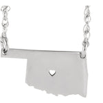 Afbeelding in Gallery-weergave laden, 14k Gold 10k Gold Silver Oklahoma State Heart Personalized City Necklace
