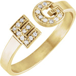 Afbeelding in Gallery-weergave laden, 14k Yellow Gold Personalized Diamond Initial Ring
