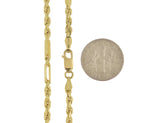 將圖片載入圖庫檢視器 14K Yellow Gold 3mm Diamond Cut Milano Rope Bracelet Anklet Choker Necklace Pendant Chain
