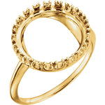 Załaduj obraz do przeglądarki galerii, 14K Yellow Gold 13mm Coin Holder Ring Mounting Prong Set for United States US 1 Dollar Type 1 or Mexican 2 Pesos Coins
