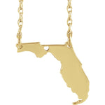 画像をギャラリービューアに読み込む, 14k Gold 10k Gold Silver Florida State Heart Personalized City Necklace
