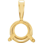 Load image into Gallery viewer, 14k Gold 3 Prong Pendant Mounting Mount for 3 4 5 6 7 8mm Stones Gemstones Diamonds
