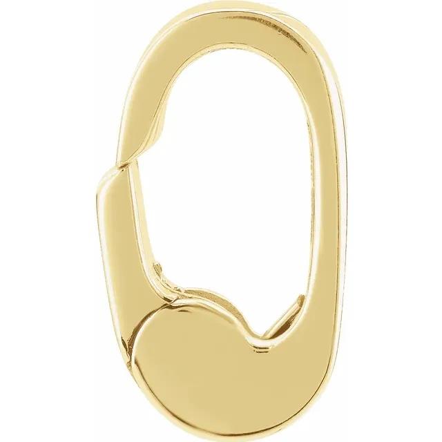Push Bail Rode 14k Yellow White Gold 10.65mm x 5.25mm Push Bail Hinged Clasp Triggerl ...