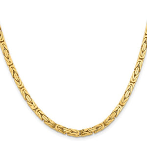 14K Yellow Gold 4mm Byzantine Bracelet Anklet Choker Necklace Pendant Chain