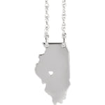 Ladda upp bild till gallerivisning, 14k Gold 10k Gold Silver Illinois State Heart Personalized City Necklace
