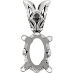 Load image into Gallery viewer, Platinum 18k 14k Yellow Rose White Gold Oval Pendant Mounting Mount 6mm x 4mm Stones Gemstones Diamonds
