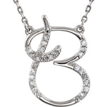 Load image into Gallery viewer, 14K Yellow Rose White Gold Diamond Letter B Initial Alphabet Necklace Custom Made To Order

