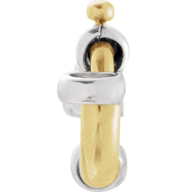 14K Yellow White Gold Two Tone Large Spring Ring Clasp 21.75mmx11.75mm ...