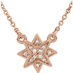 Carica l&#39;immagine nel visualizzatore di Gallery, 14K Yellow White Rose Gold .04 CTW Diamond Star Starburst Necklace
