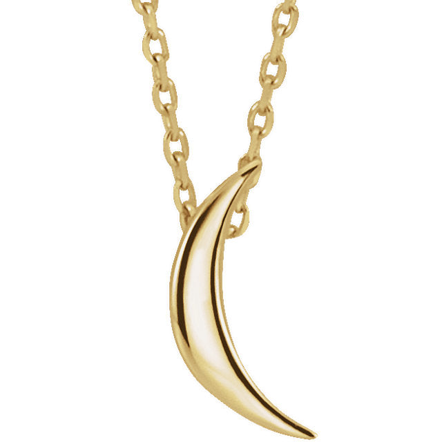 Platinum or 14k Gold or Sterling Silver Crescent Moon Necklace