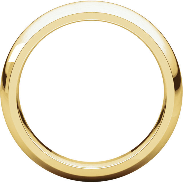 14K Yellow Gold 5mm Wedding Ring Band Half Round Standard Weight