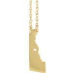 Afbeelding in Gallery-weergave laden, 14k Gold 10k Gold Silver Delaware State Heart Personalized City Necklace
