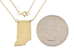 이미지를 갤러리 뷰어에 로드 , 14k Gold 10k Gold Silver Indiana State Heart Personalized City Necklace
