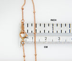 Carregar imagem no visualizador da galeria, 14k Yellow Rose White Gold 1mm Solid Beaded Bracelet Anklet Necklace Chain
