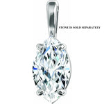 Load image into Gallery viewer, Platinum 18k 14k 10k Yellow Rose White Gold Marquise Shape 4 Prong Pendant Mounting Mount 9mm x 5mm Diamonds Gemstones Stones
