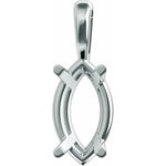 Afbeelding in Gallery-weergave laden, Platinum 18k 14k 10k Yellow Rose White Gold Marquise Shape 4 Prong Pendant Mounting Mount 9mm x 5mm Diamonds Gemstones Stones
